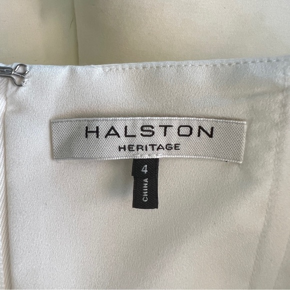 Halston Heritage Structured White Halter Skater Style Dress size 4 - Picture 8 of 14